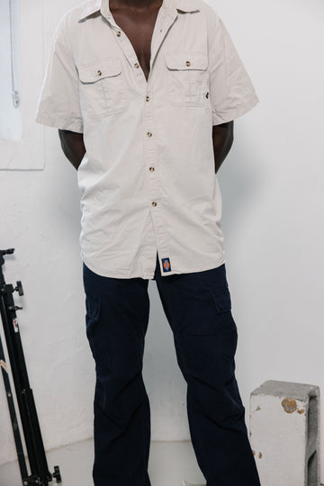 Dickies Button Up Tee White